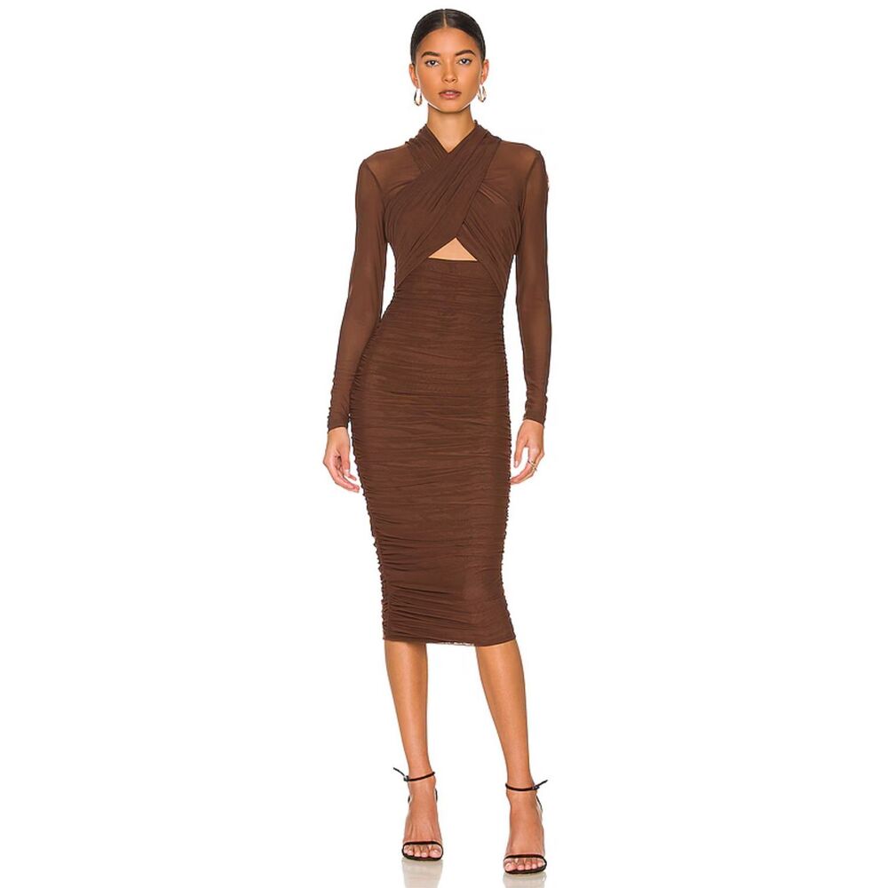 Bardot Brown Midi Dress